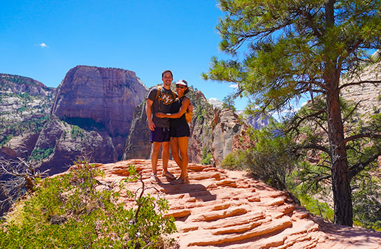 Denny and Nikki at Scout Lookout Zion National Park