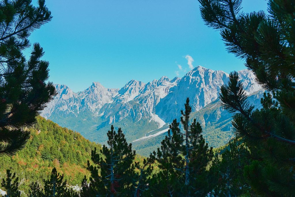 The peaks of the mountains